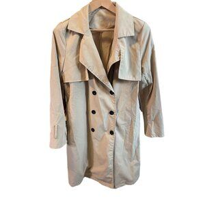 Unbranded Tan Long Double Breasted Lightweight Trench Coat Sz S